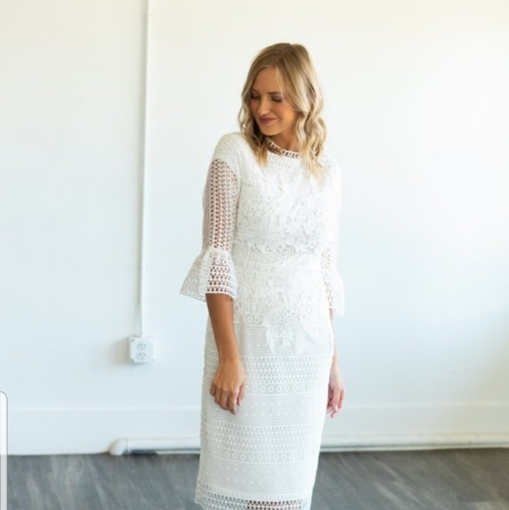 White midi dress